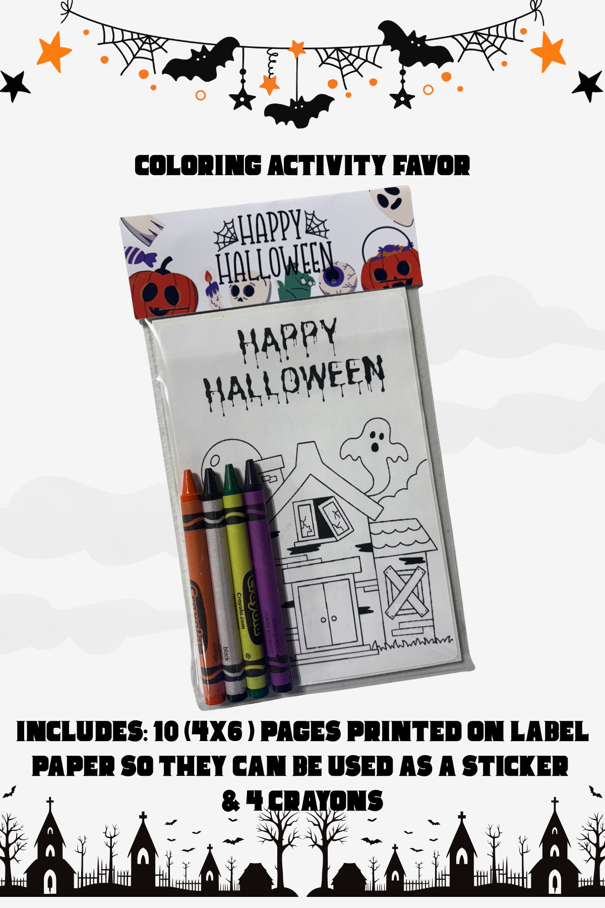 Halloween Coloring Activity Favor