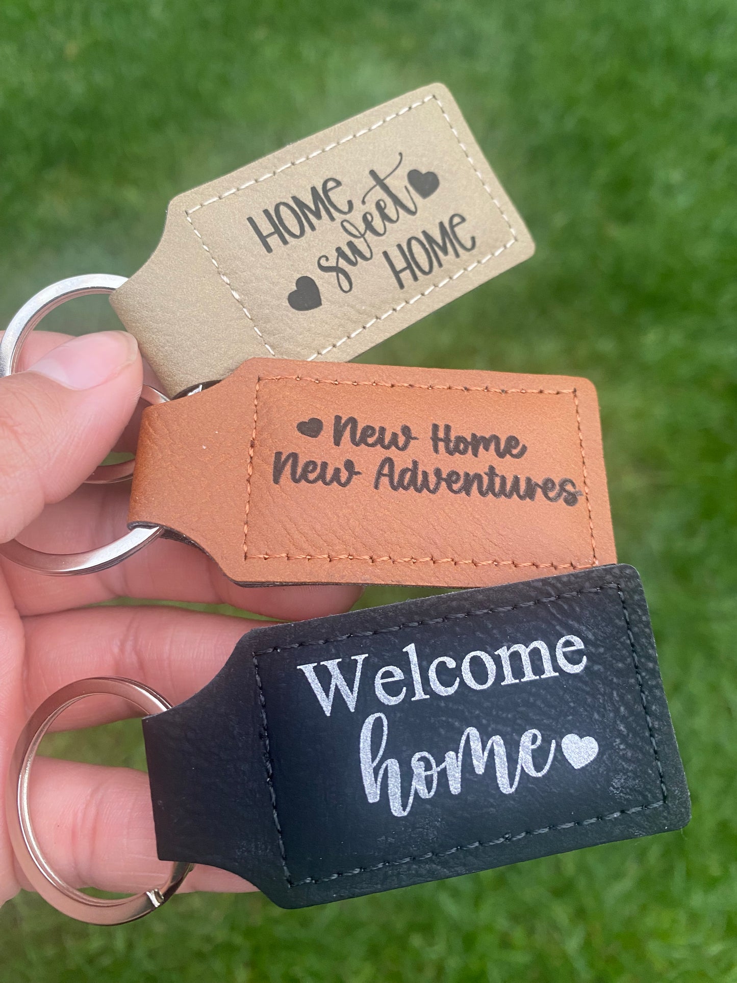 Custom Leather Faux Keychains