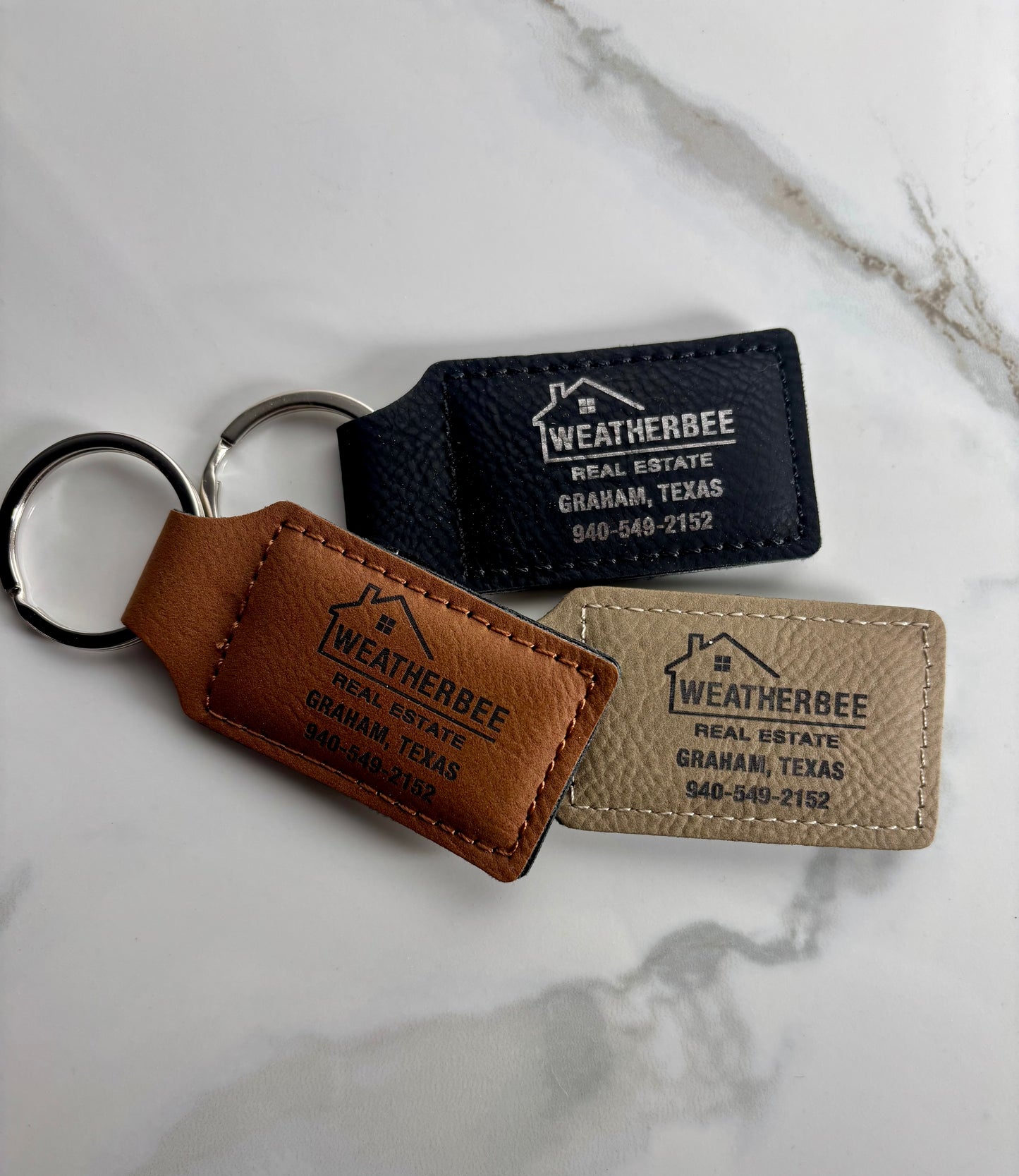 Custom Leather Faux Keychains
